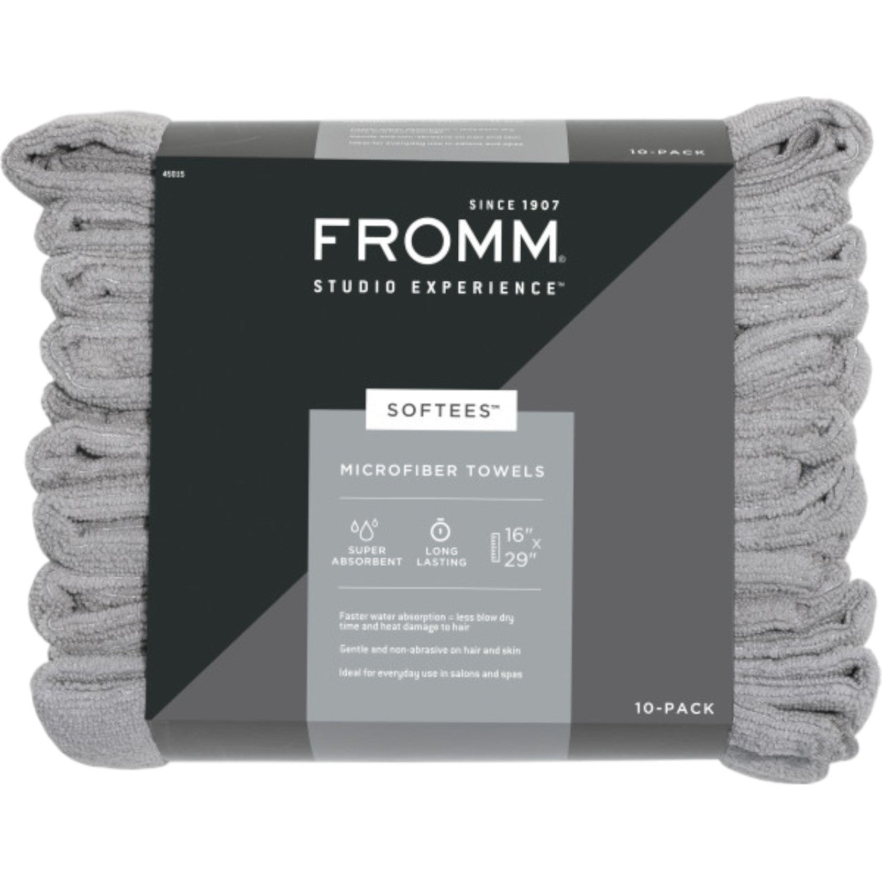 Fromm Softees Microfiber Towels- Gray 10 pack 16 inch x 19 inch