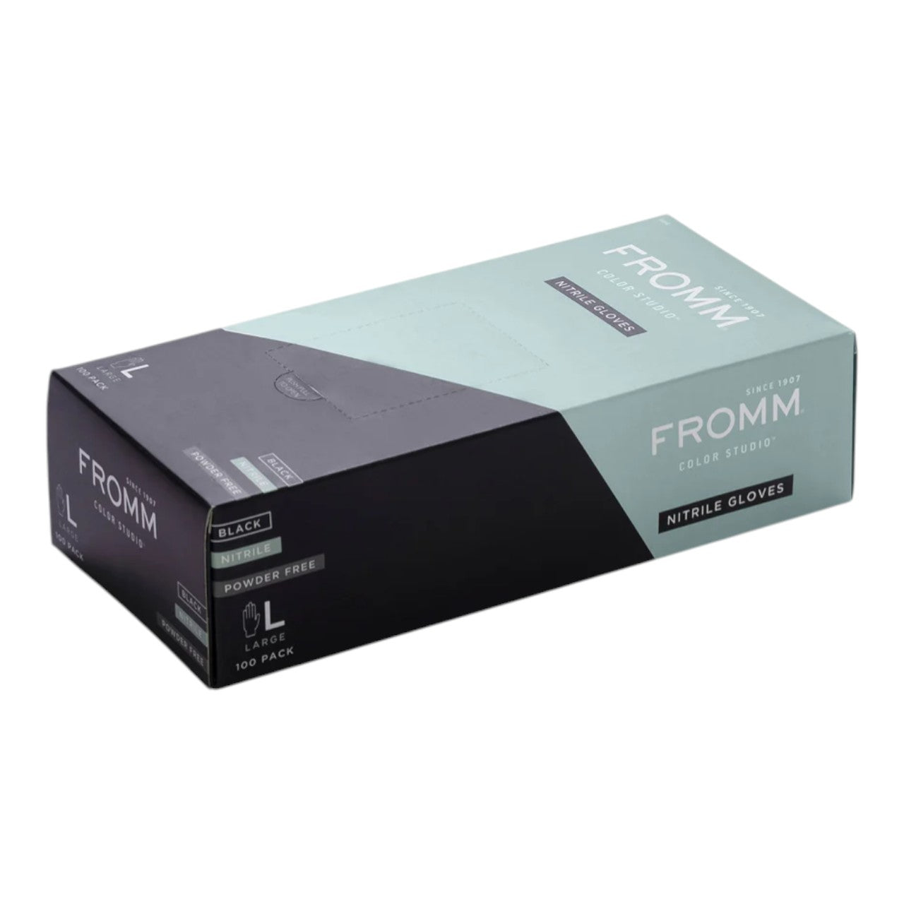 Fromm Black Powder Free Nitrile Gloves - 100 ct. Large